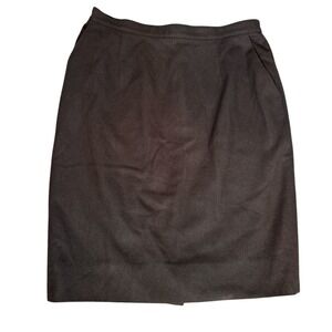 Vintage Barclay Square 100% Wool Brown Skirt,Size 16, Made in USA, Classic,Retro